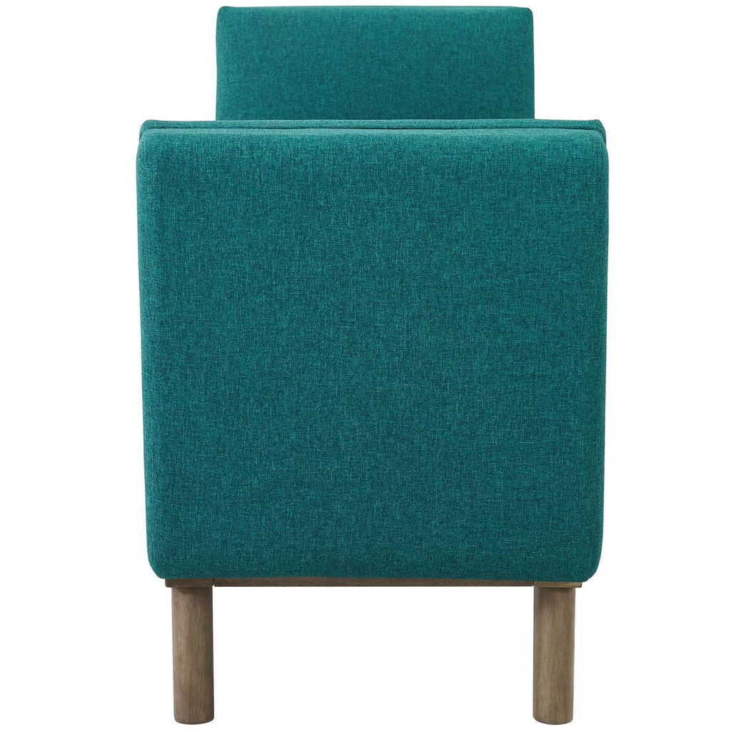 Haven Tufted Button Upholstered Fabric Accent Bench in Teal