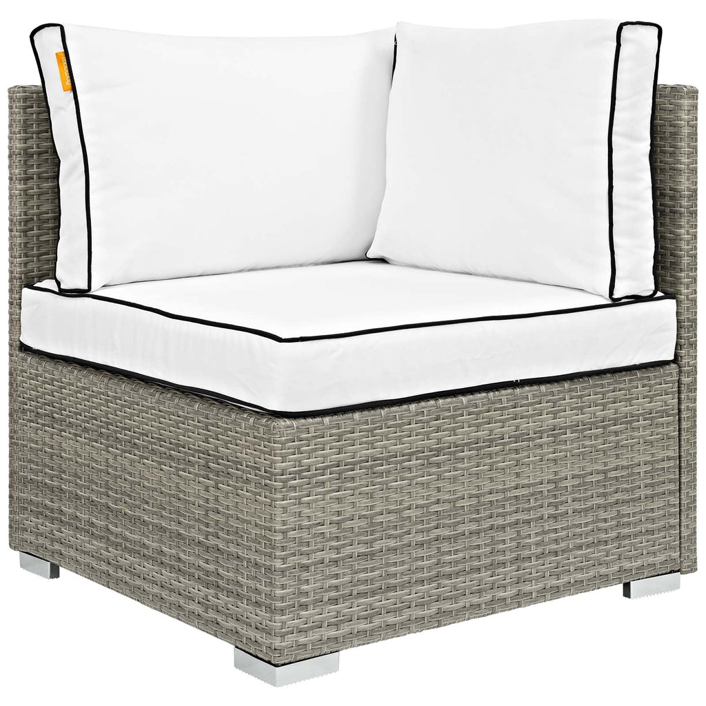 Repose 7 Piece Outdoor Patio Sectional Set in Light Gray White-2