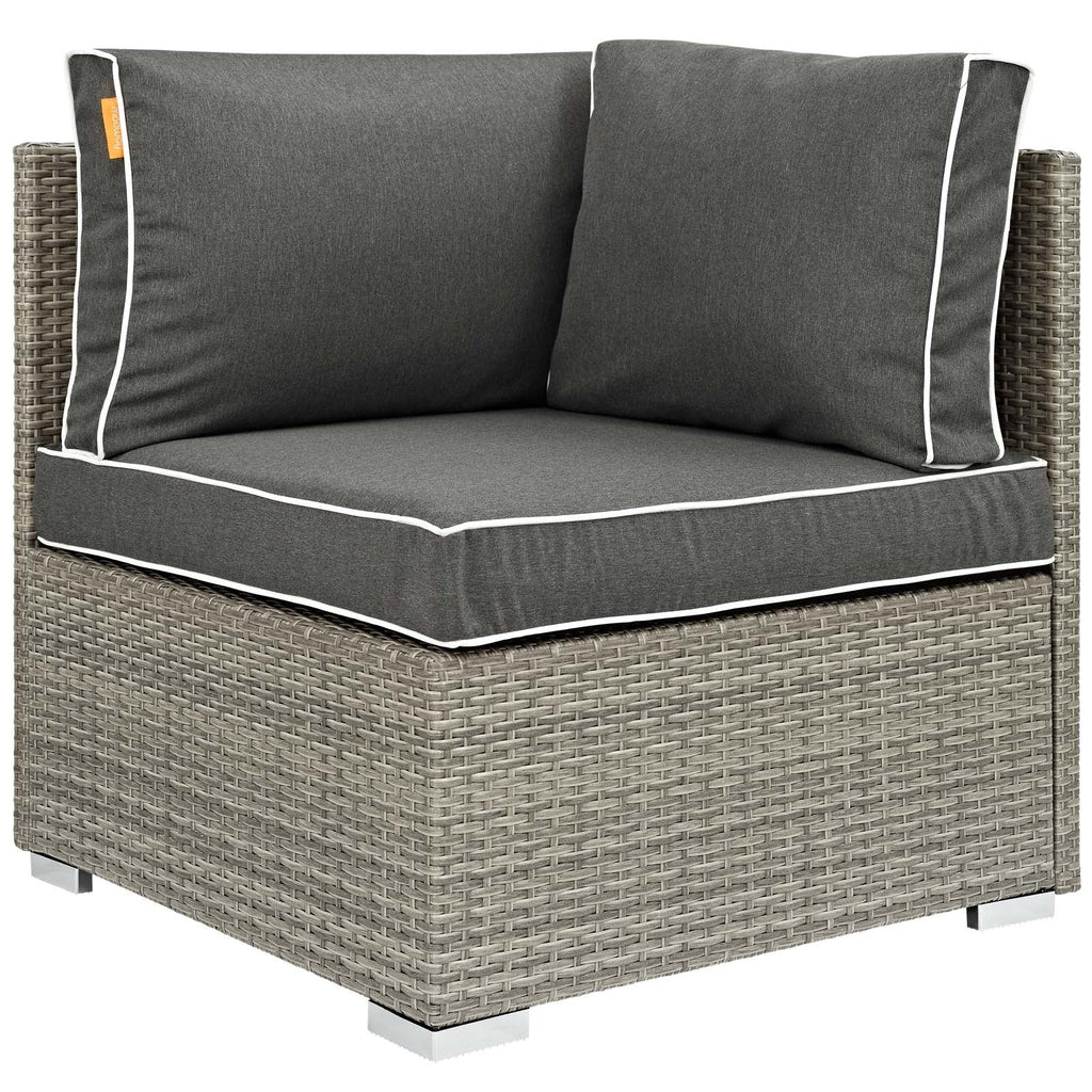 Repose 8 Piece Outdoor Patio Sectional Set in Light Gray Charcoal-2