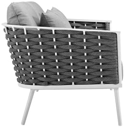 Stance Outdoor Patio Aluminum Loveseat in White Gray