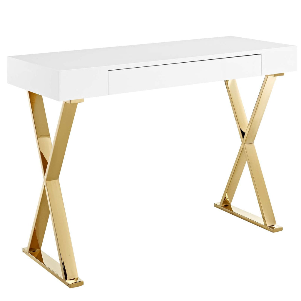 Sector Console Table in White Gold