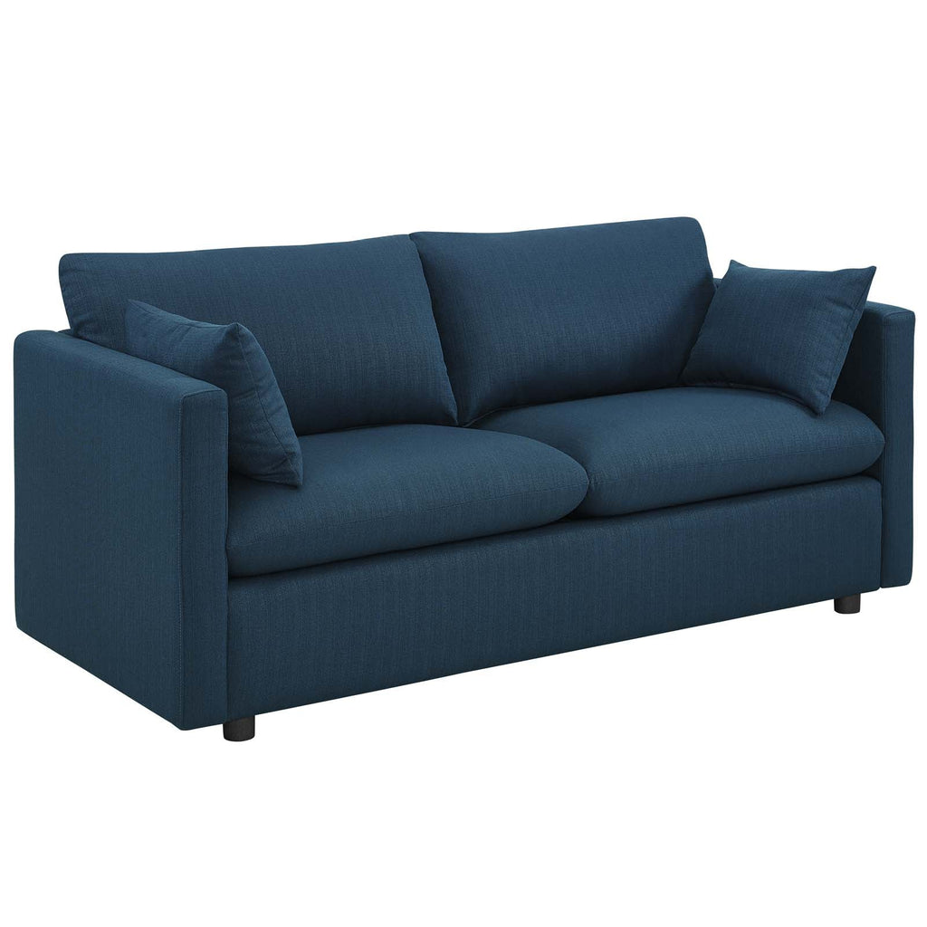 Activate Upholstered Fabric Sofa in Azure