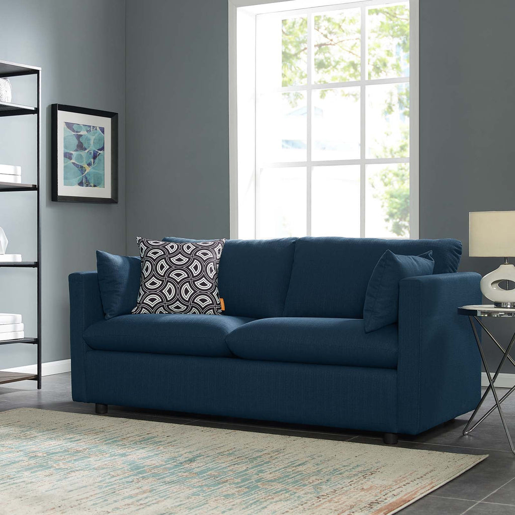 Activate Upholstered Fabric Sofa in Azure