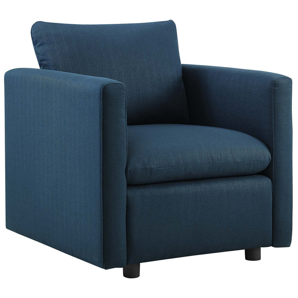 Activate Upholstered Fabric Armchair in Azure