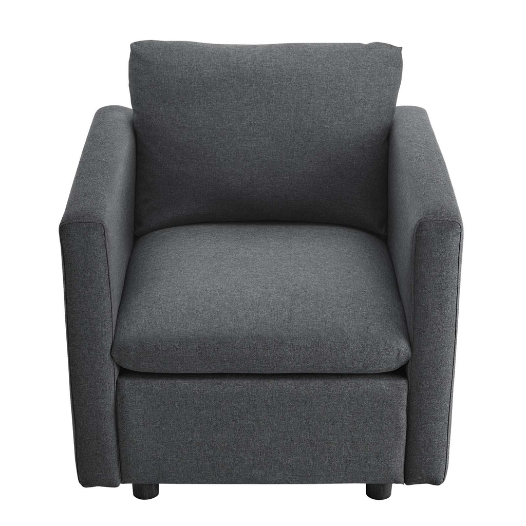 Activate Upholstered Fabric Armchair in Gray