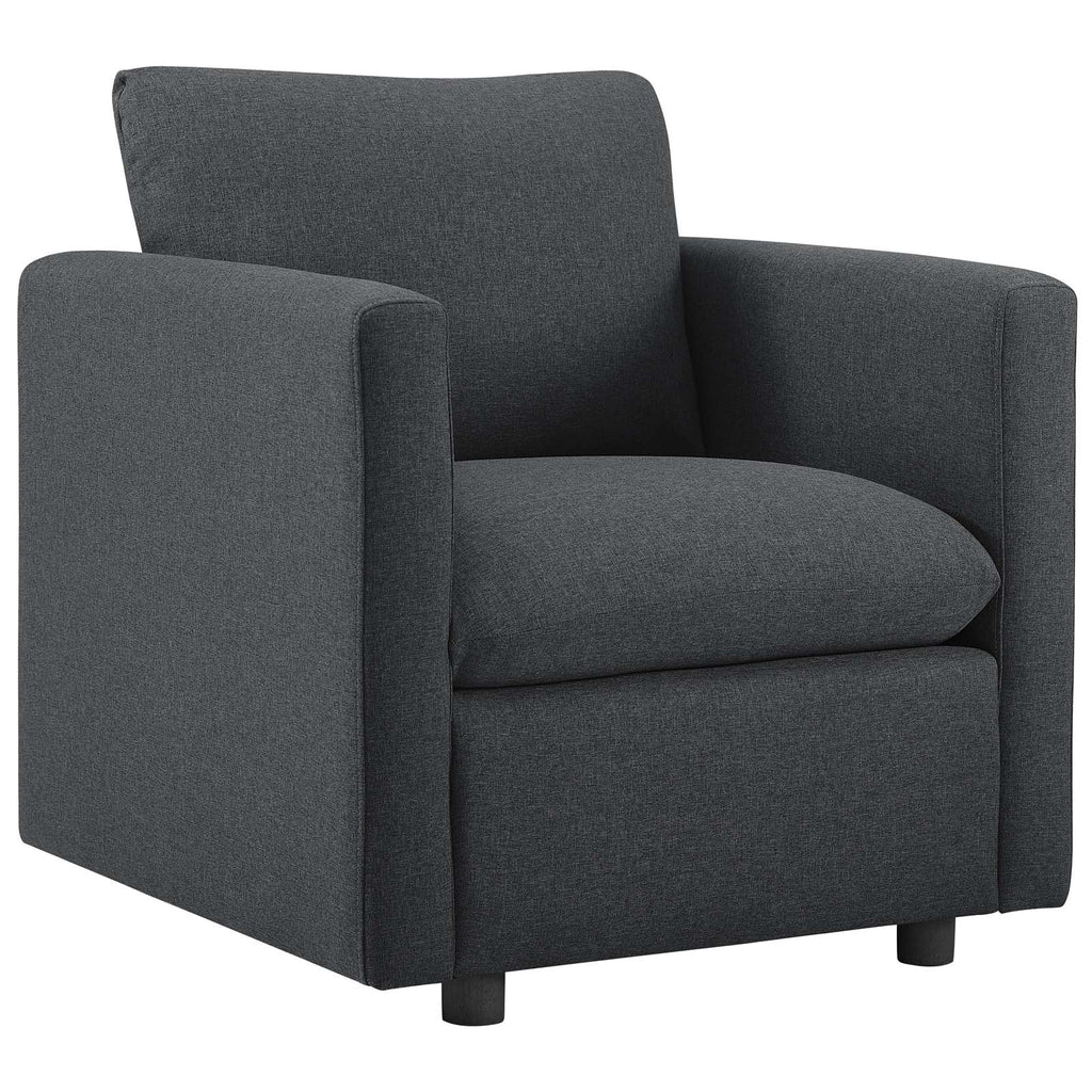 Activate Upholstered Fabric Armchair in Gray