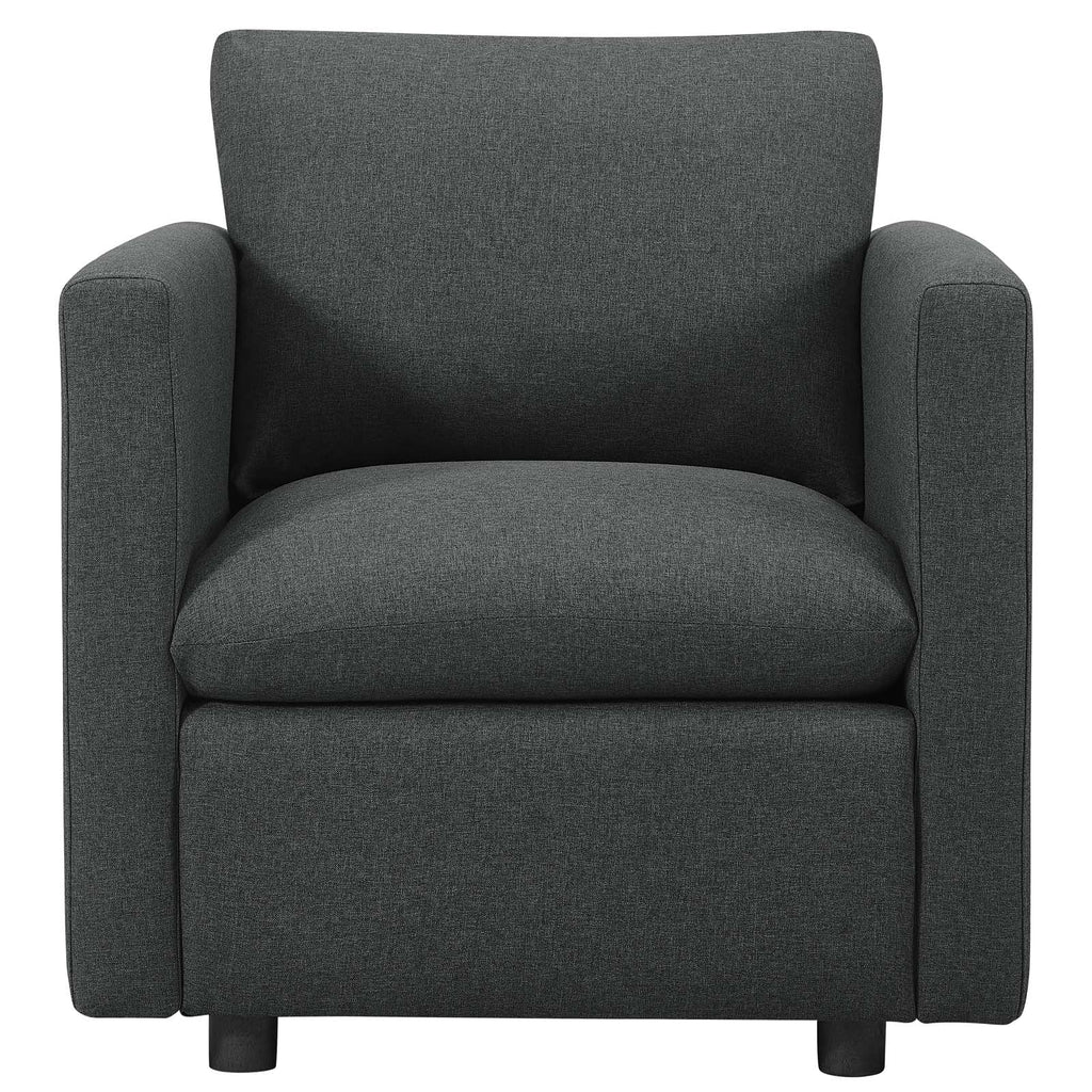 Activate Upholstered Fabric Armchair in Gray