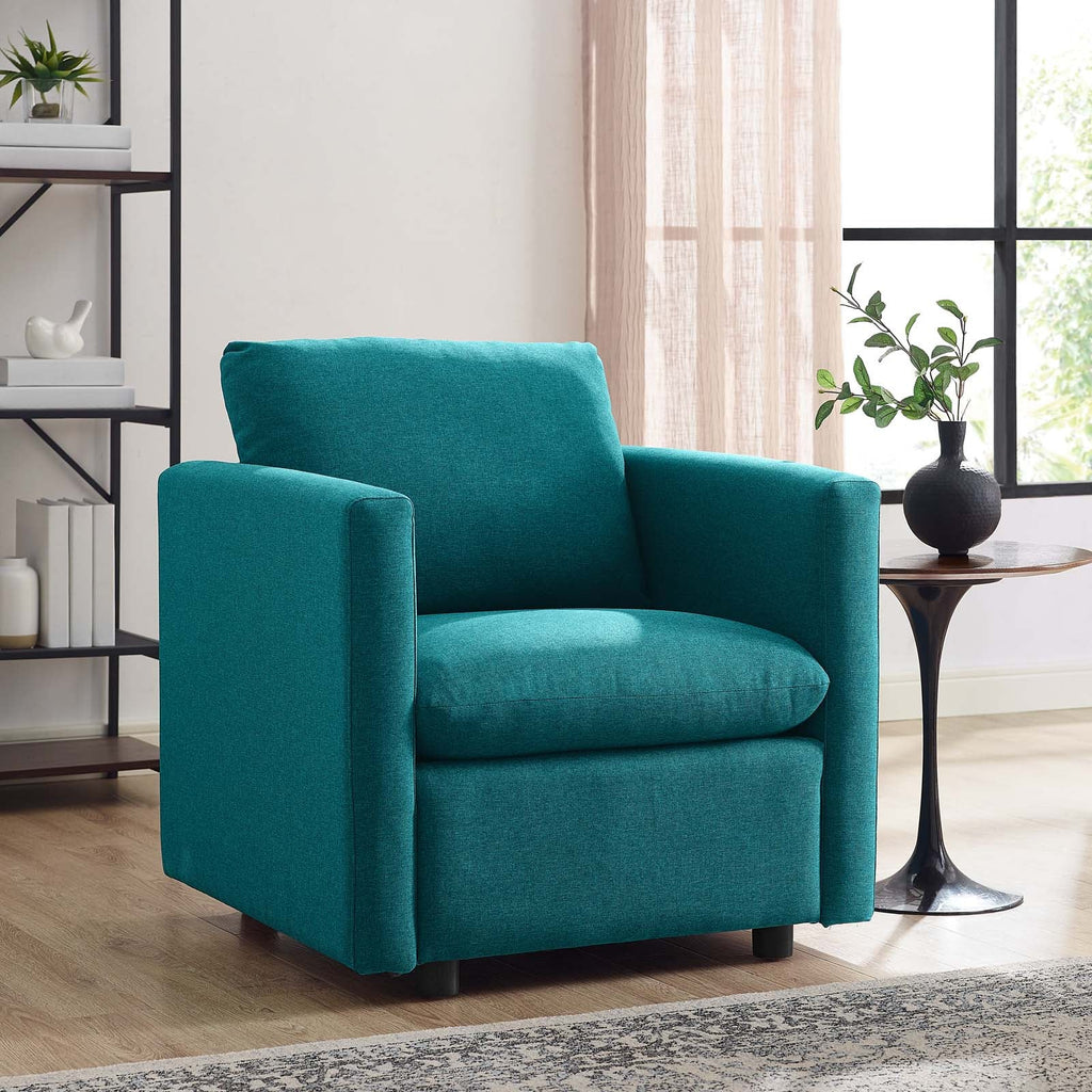 Activate Upholstered Fabric Armchair in Teal