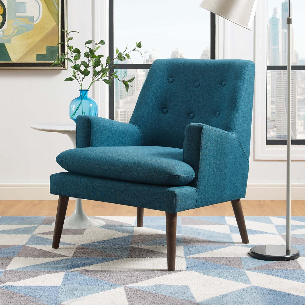 Leisure Upholstered Lounge Chair in Teal