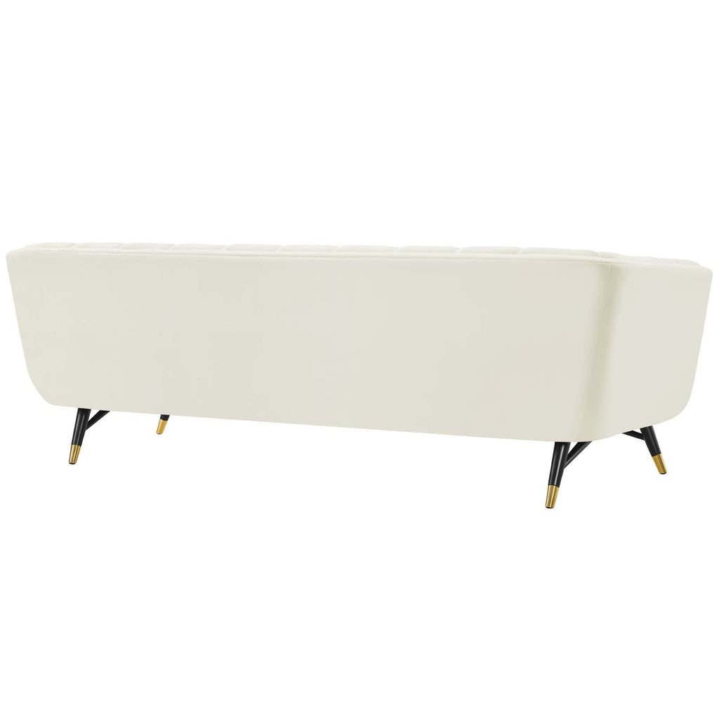 Adept Performance Velvet Sofa in Ivory