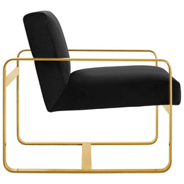 Astute Performance Velvet Armchair in Black