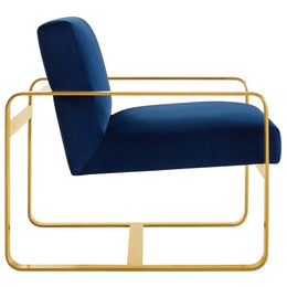 Astute Performance Velvet Armchair in Navy