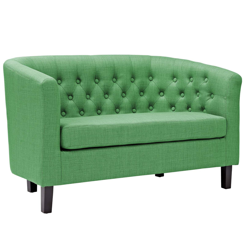 Prospect 3 Piece Upholstered Fabric Loveseat and Armchair Set in Green