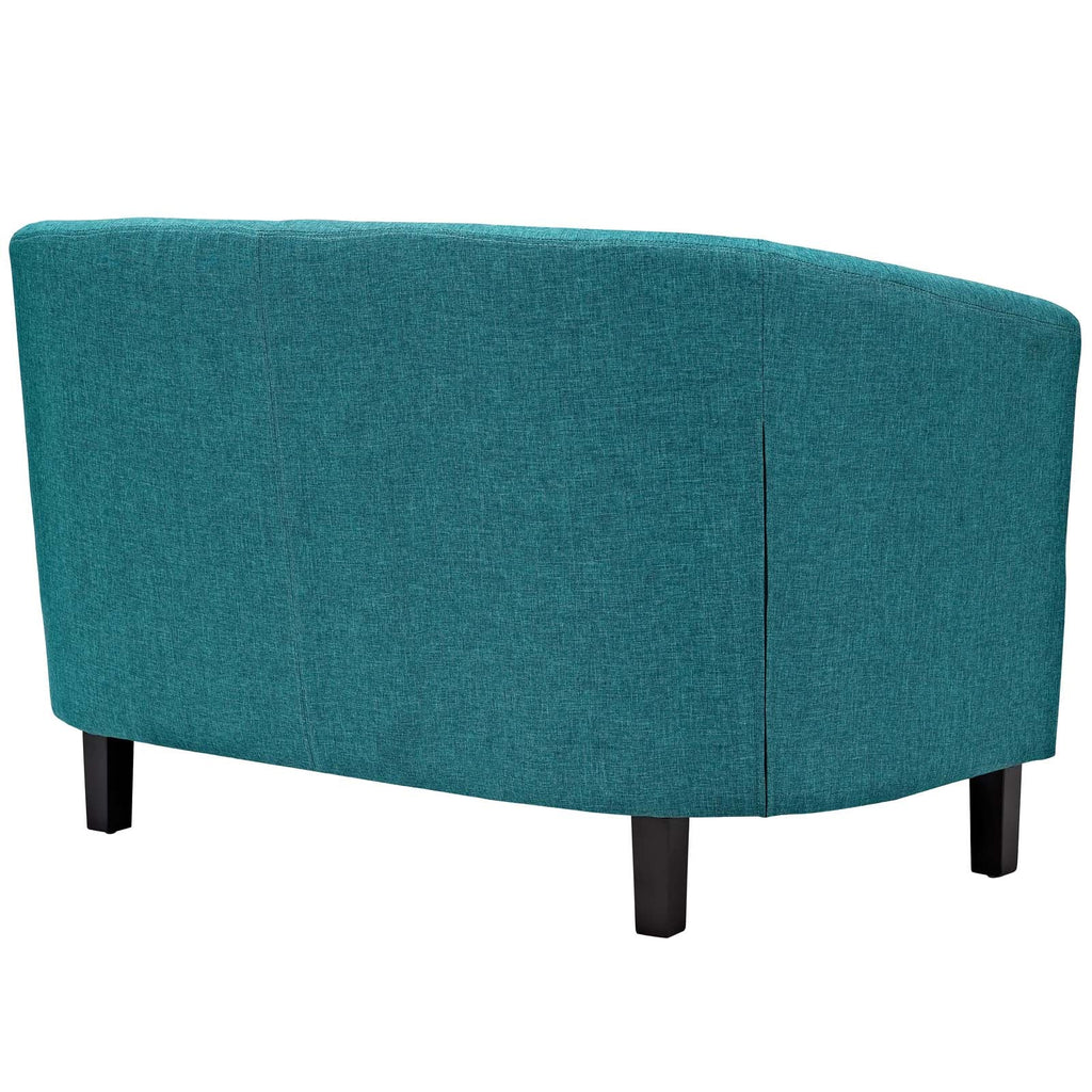 Prospect 3 Piece Upholstered Fabric Loveseat and Armchair Set in Teal