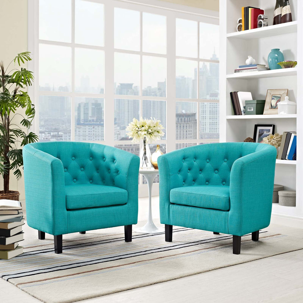 Prospect 2 Piece Upholstered Fabric Armchair Set in Pure Water