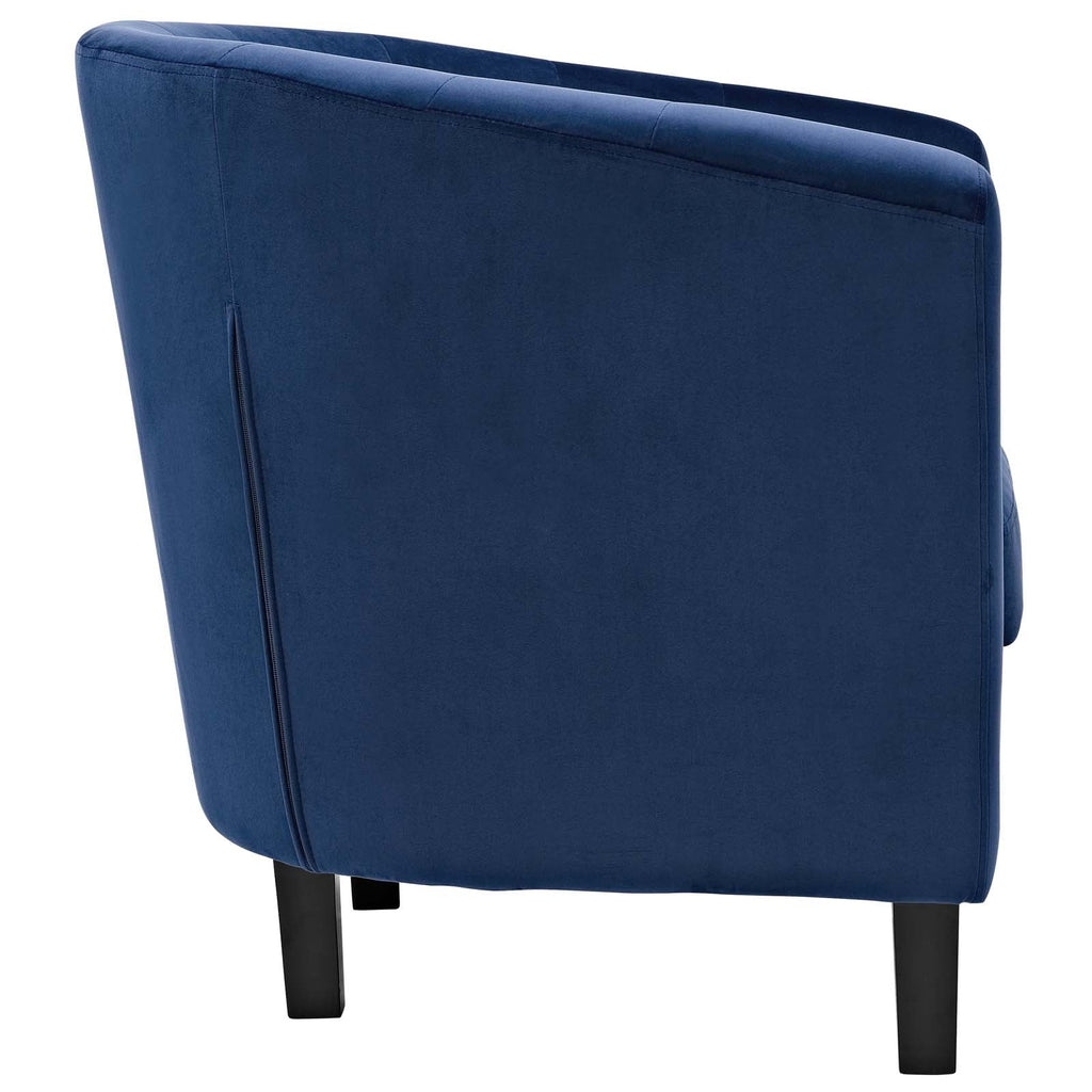 Prospect 2 Piece Performance Velvet Loveseat and Armchair Set in Navy