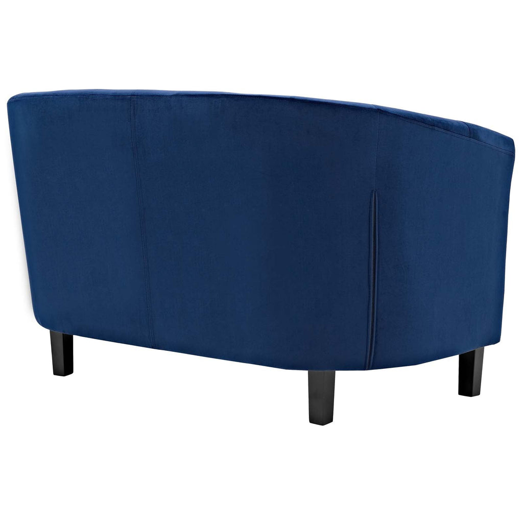 Prospect 2 Piece Performance Velvet Loveseat and Armchair Set in Navy