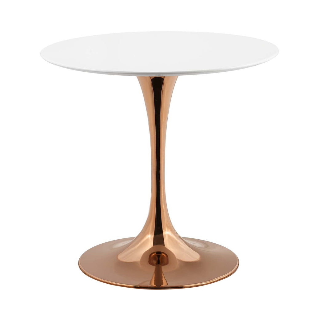 Lippa 36" Round Wood Dining Table in Rose White