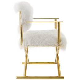 Action Pure White Cashmere Accent Director's Chair