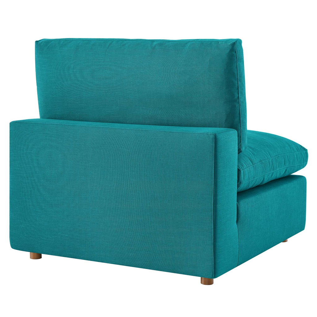 Commix Down Filled Overstuffed Armless Chair, Teal