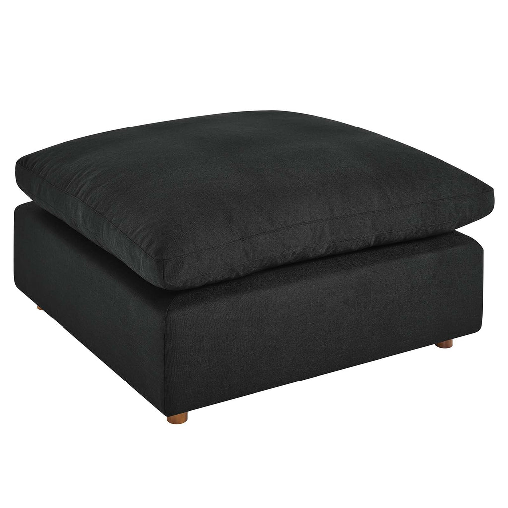 Commix Down Filled Overstuffed Ottoman - Black