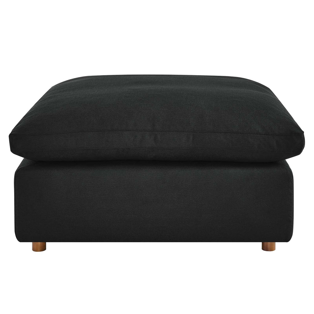 Commix Down Filled Overstuffed Ottoman - Black