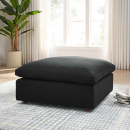 Commix Down Filled Overstuffed Ottoman - Black