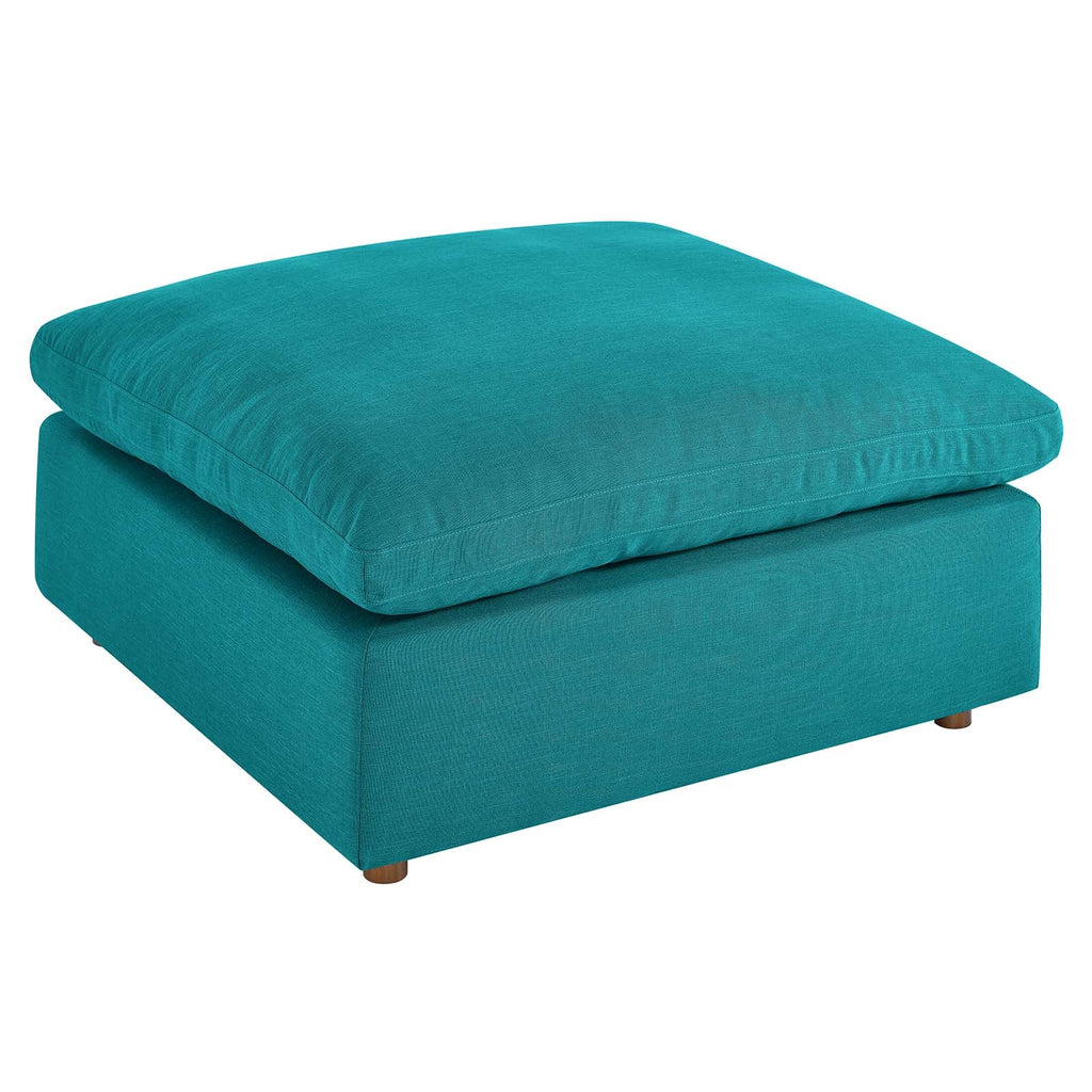 Commix Down Filled Overstuffed Ottoman, Teal