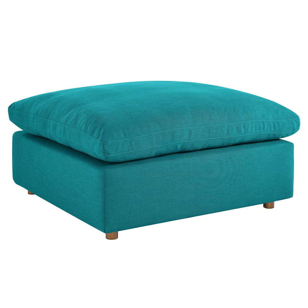 Commix Down Filled Overstuffed Ottoman, Teal