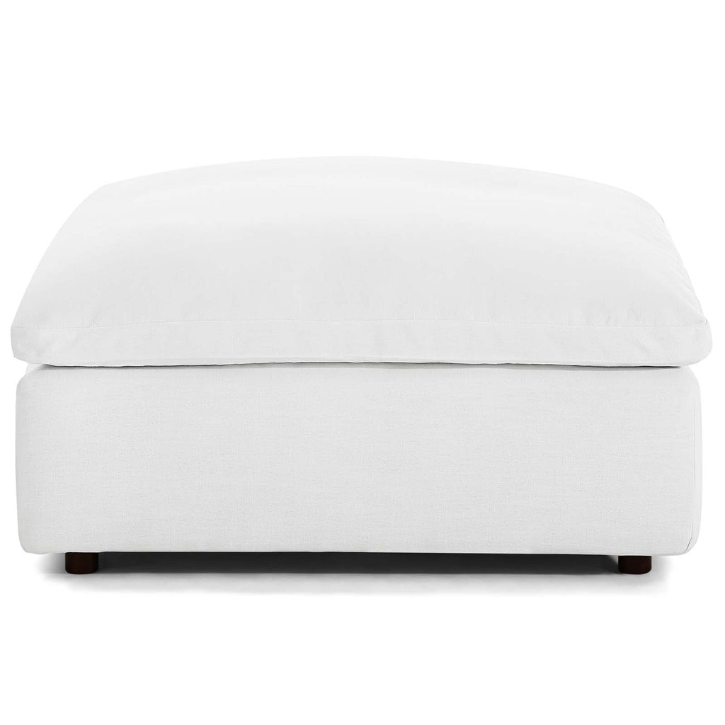 Commix Down Filled Overstuffed Ottoman in White