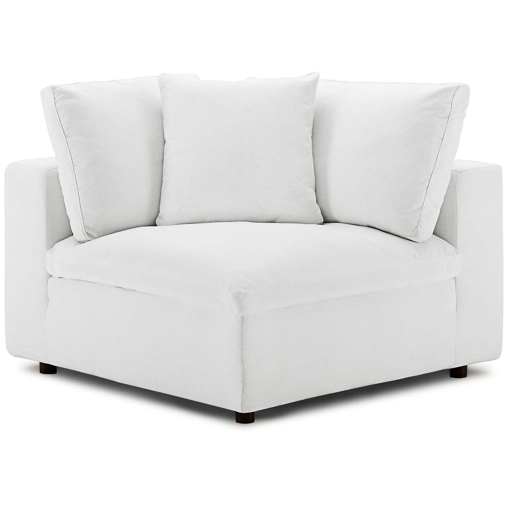 Commix Down Filled Overstuffed Corner Chair in White