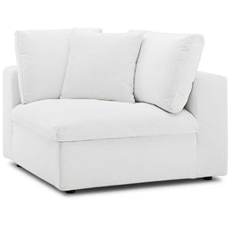 Commix Down Filled Overstuffed Corner Chair in White