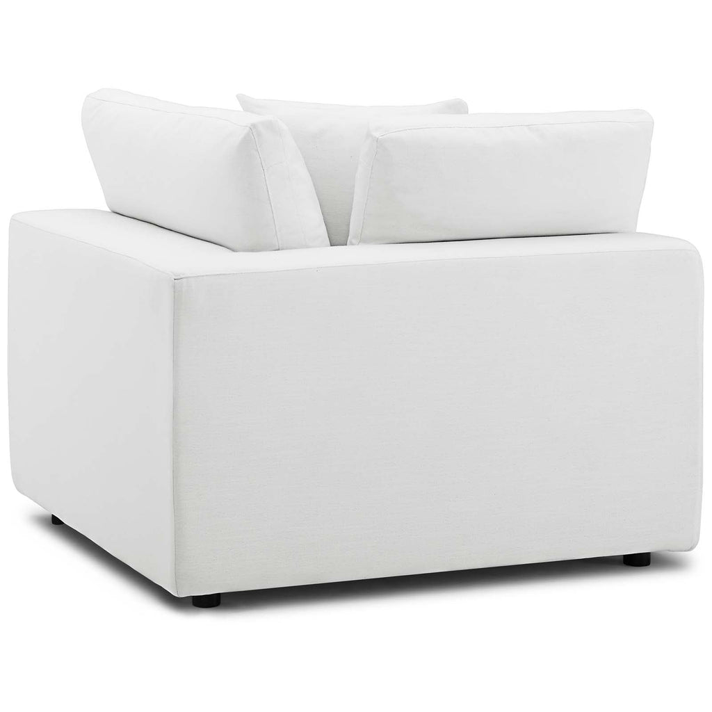 Commix Down Filled Overstuffed Corner Chair in White