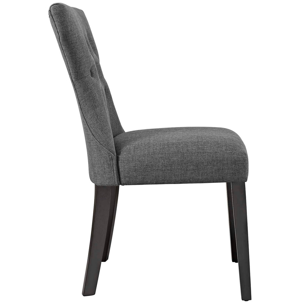 Silhouette Dining Side Chairs Upholstered Fabric Set of 2 in Gray