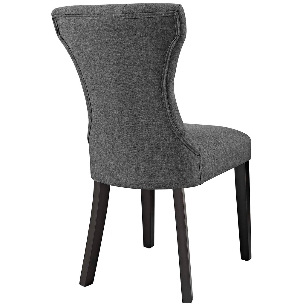 Silhouette Dining Side Chairs Upholstered Fabric Set of 2 in Gray