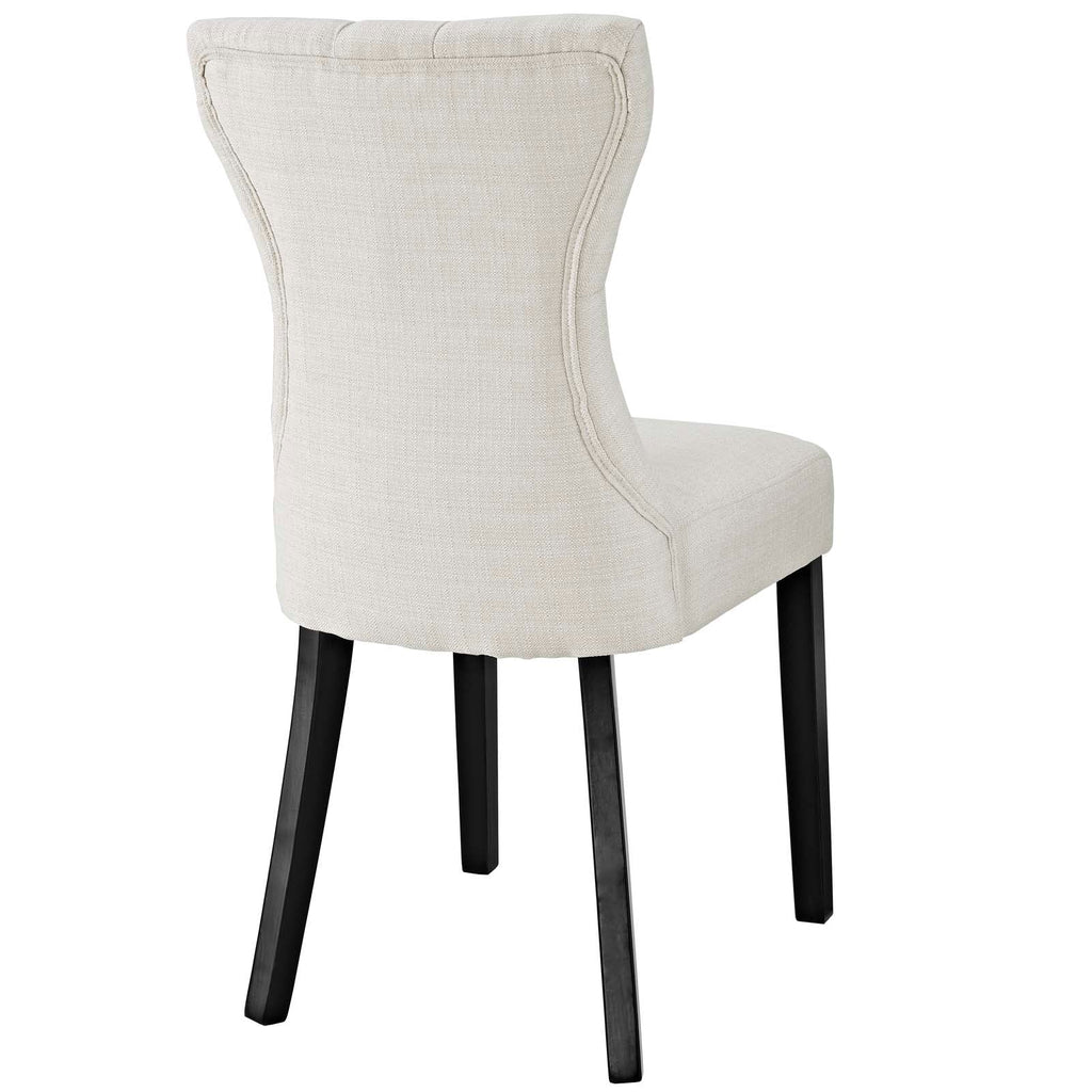 Silhouette Dining Side Chairs Upholstered Fabric Set of 4 in Beige