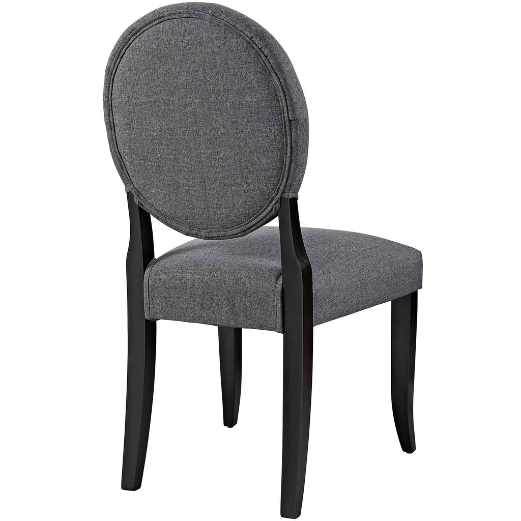 Button Dining Side Chair Upholstered Fabric Set of 2 in Gray