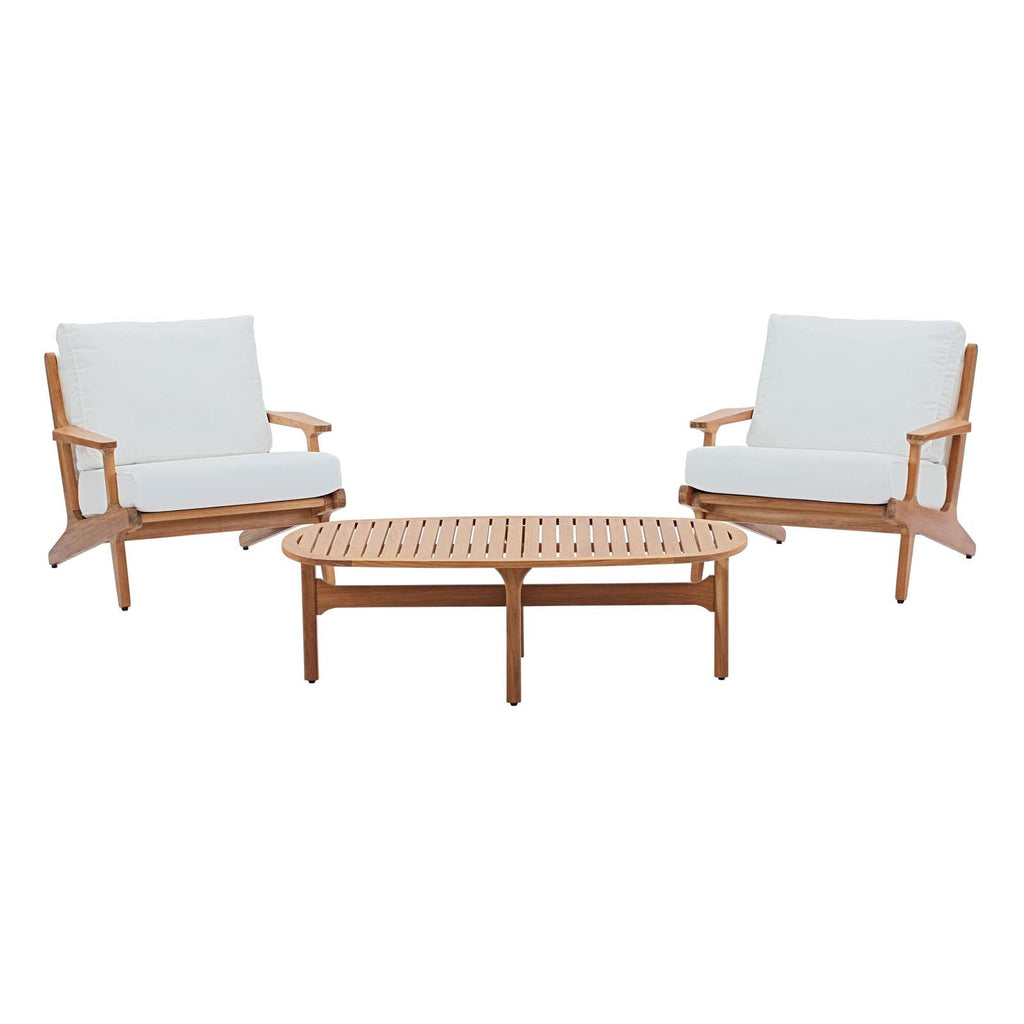 Saratoga 3 Piece Outdoor Patio Teak Set with Coffee Table