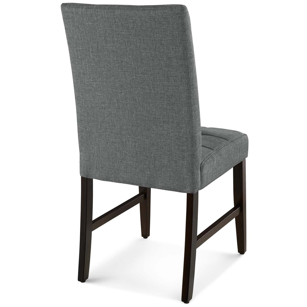 Promulgate Biscuit Tufted Upholstered Fabric Dining Chair Set of 2 in Gray