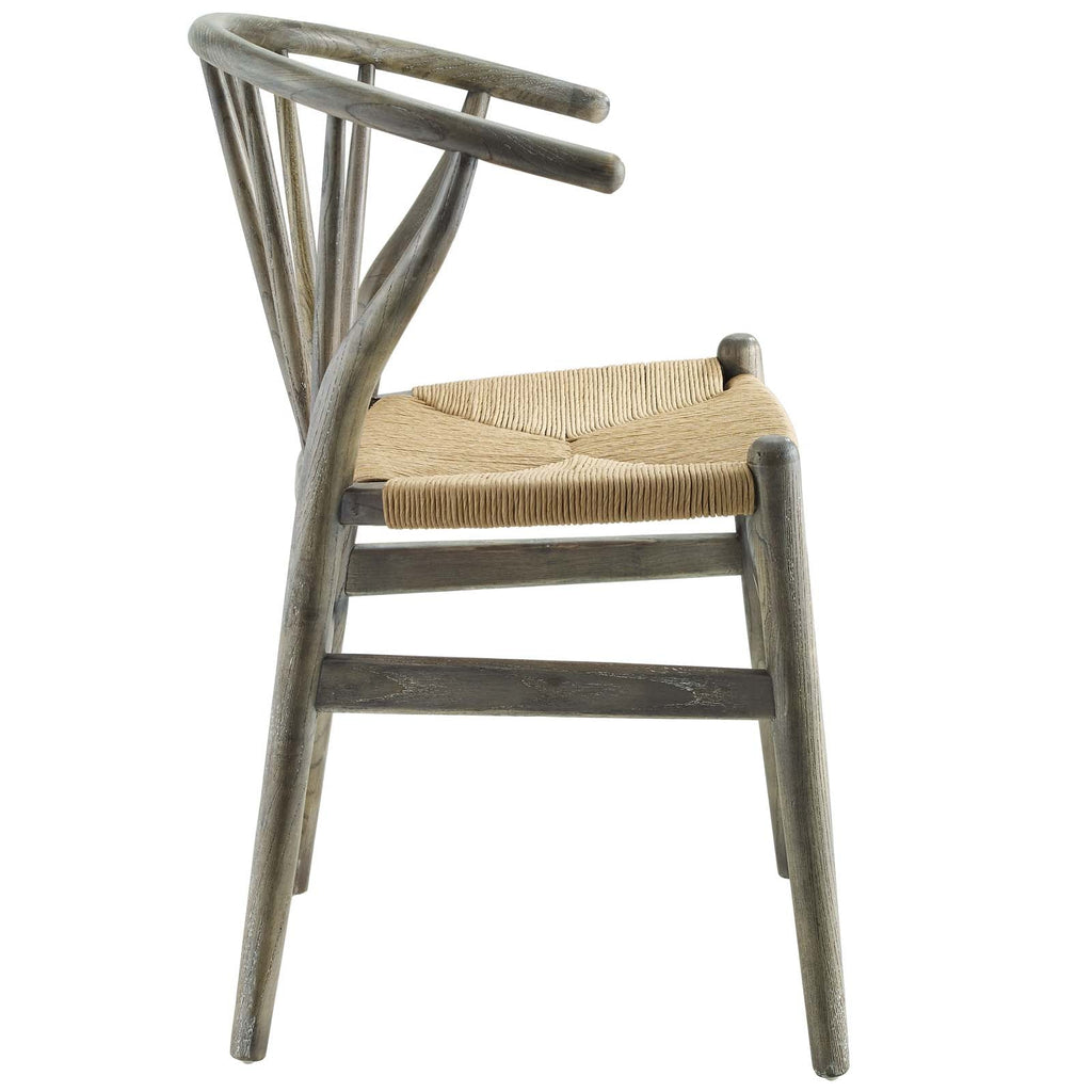 Flourish Spindle Wood Dining Side Chair in Gray