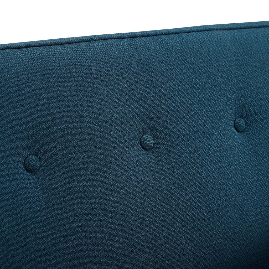 Sheer Upholstered Fabric Loveseat in Azure