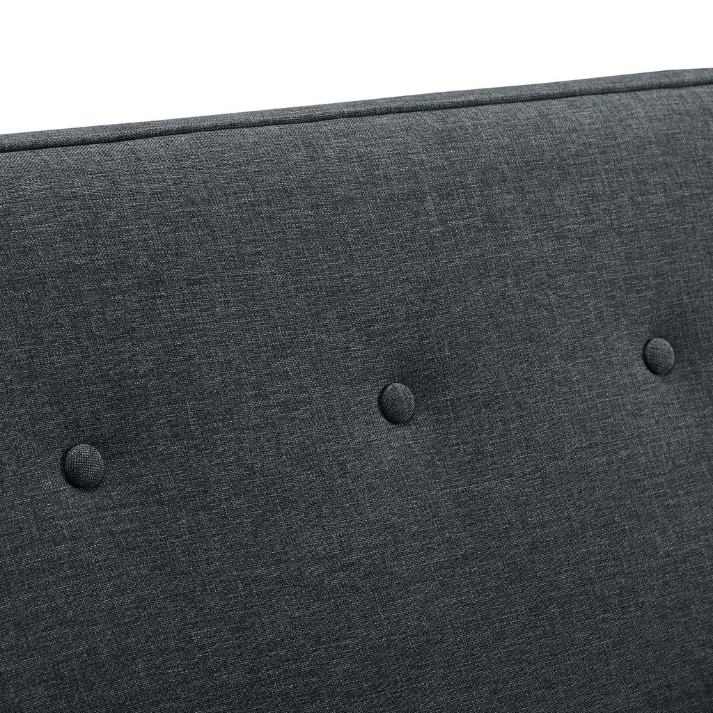 Sheer Upholstered Fabric Loveseat in Gray
