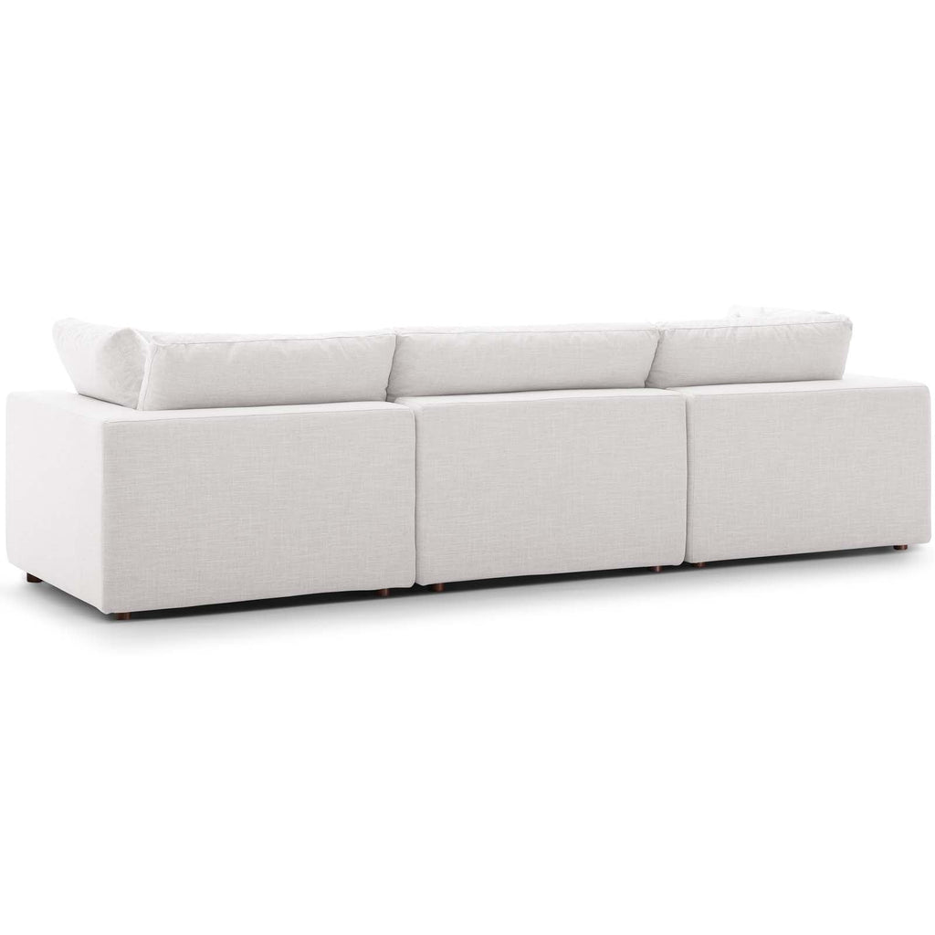 Commix Down Filled Overstuffed 3 Piece Sectional Sofa Set in Beige