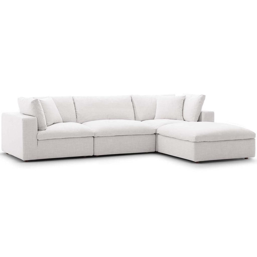 Commix Down Filled Overstuffed 4 Piece Sectional Sofa Set in Beige-2