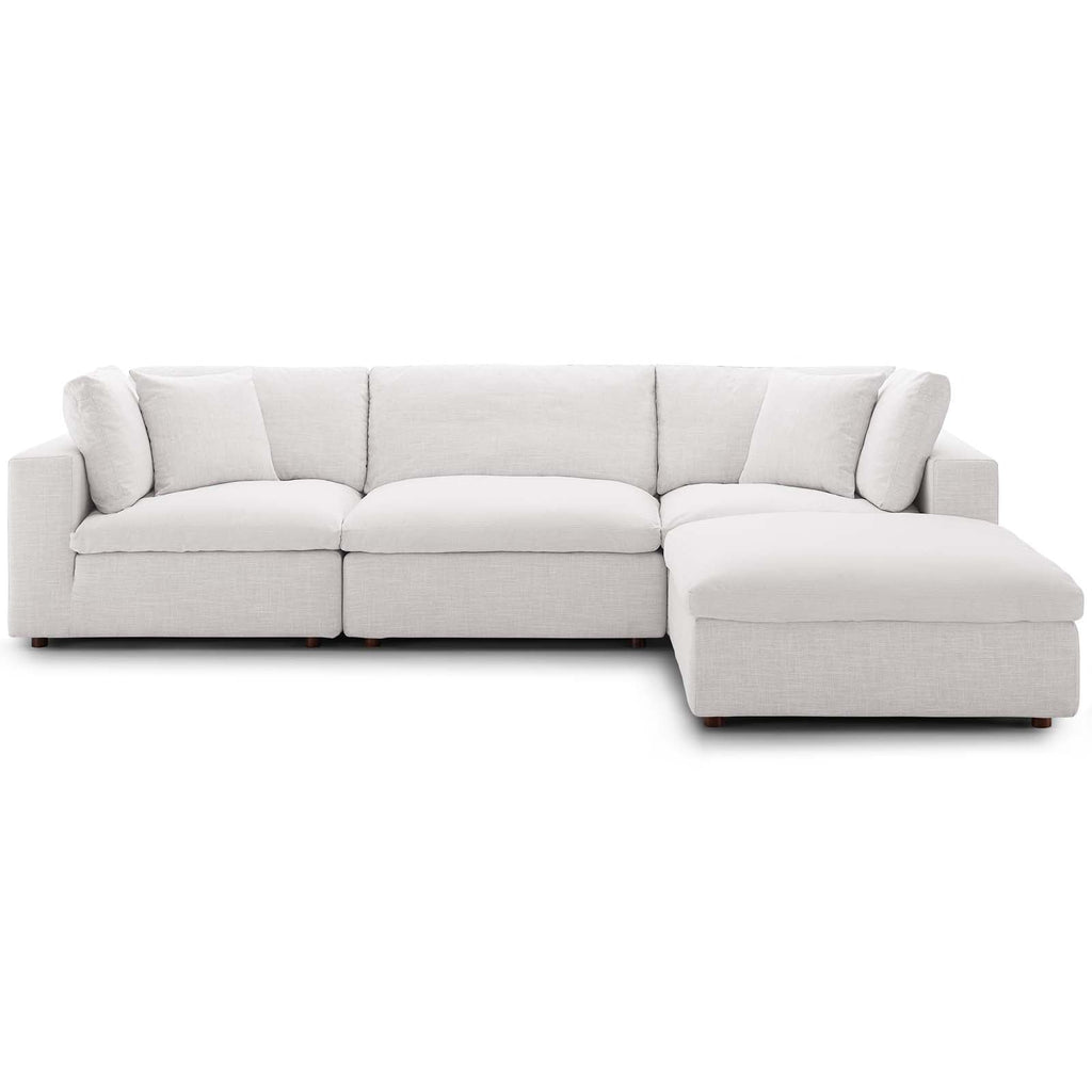 Commix Down Filled Overstuffed 4 Piece Sectional Sofa Set in Beige-2