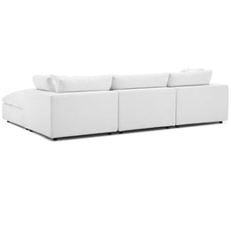 Commix Down Filled Overstuffed 4 Piece Sectional Sofa Set in White-2