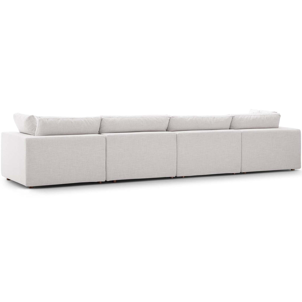 Commix Down Filled Overstuffed 4 Piece Sectional Sofa Set in Beige-1