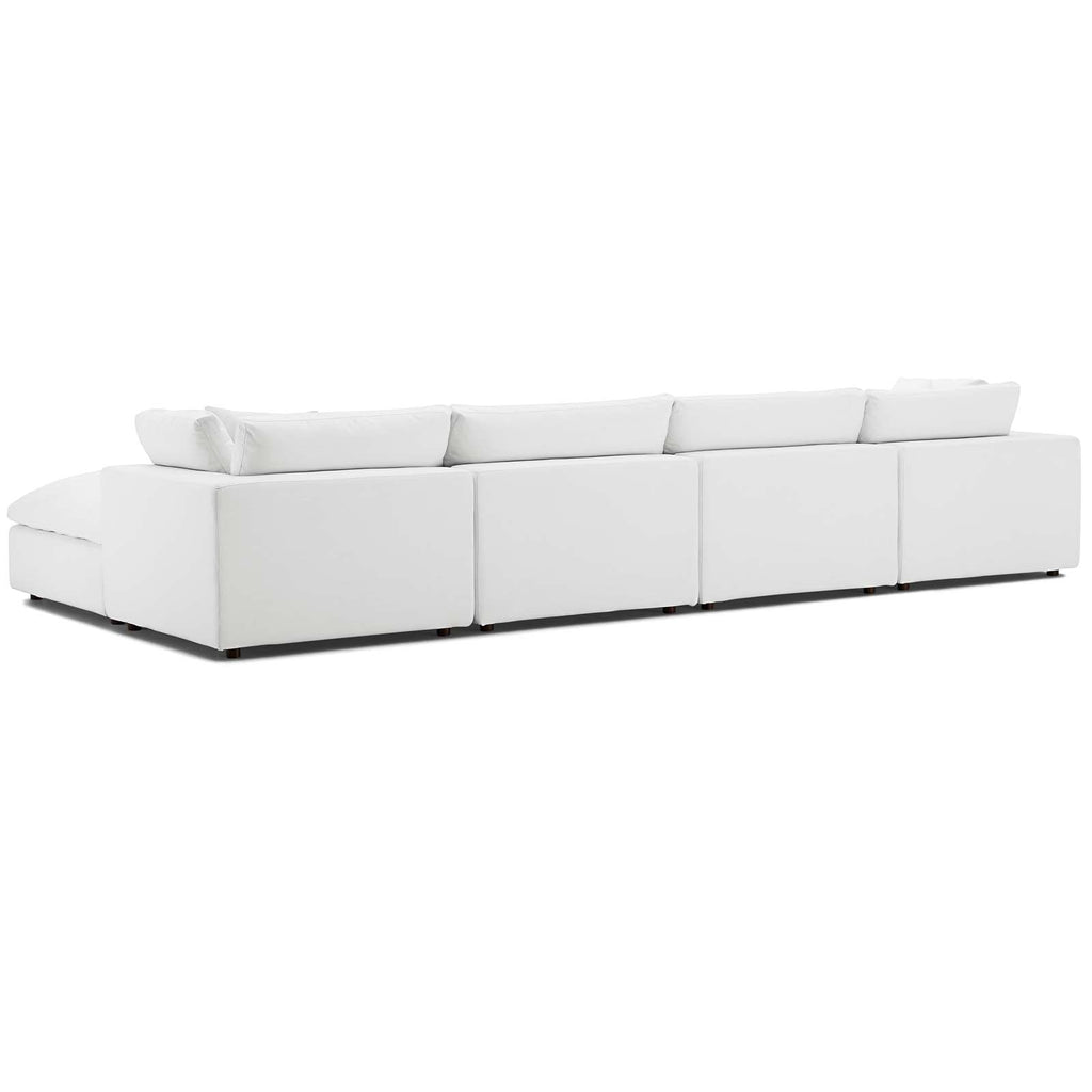 Commix Down Filled Overstuffed 5 Piece Sectional Sofa Set in White-3