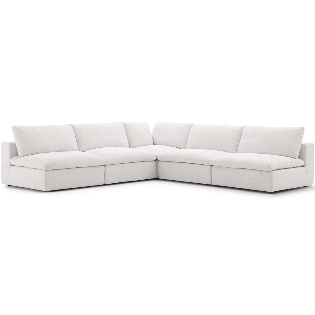 Commix Down Filled Overstuffed 5 Piece Sectional Sofa Set in Beige-1
