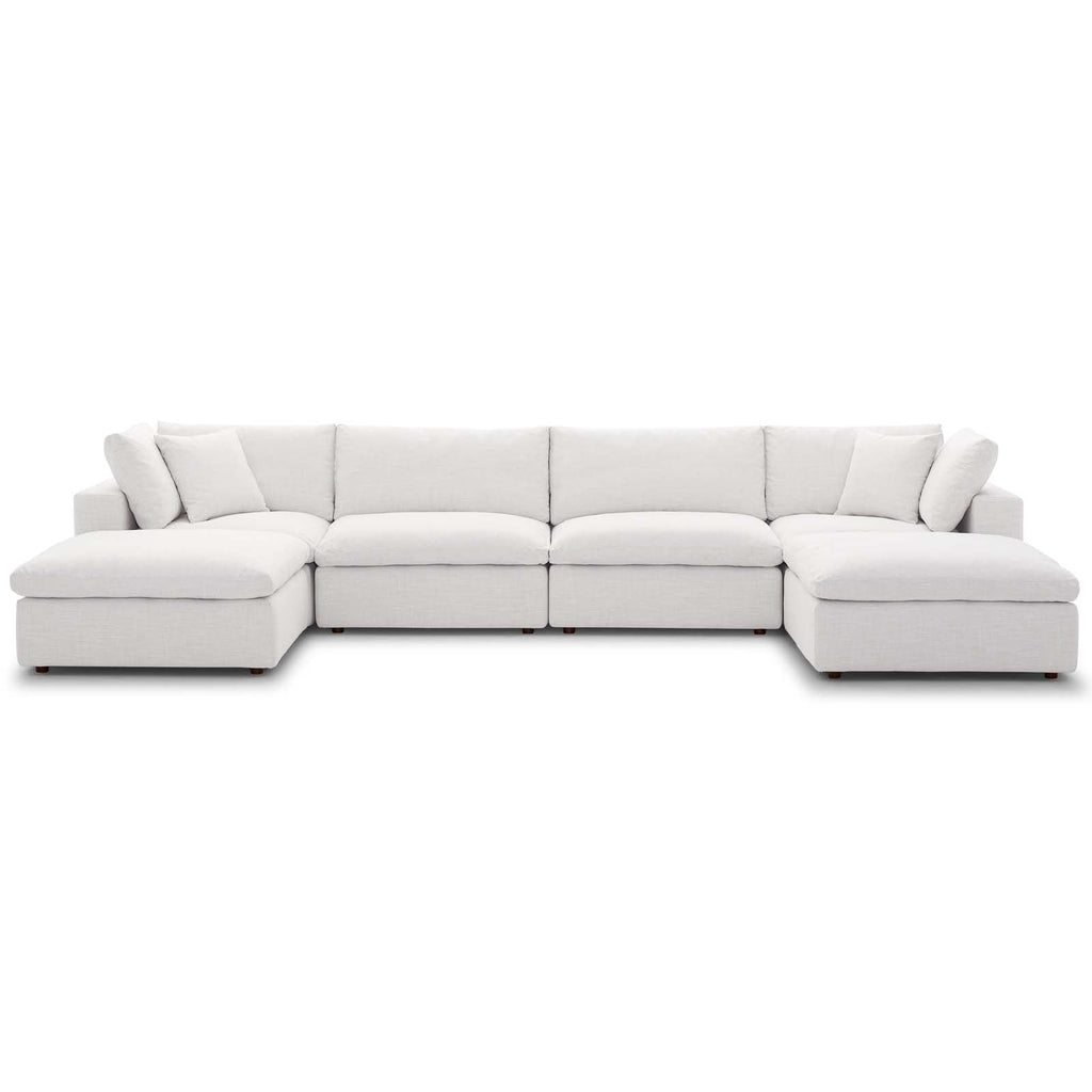 Commix Down Filled Overstuffed 6 Piece Sectional Sofa Set in Beige-1